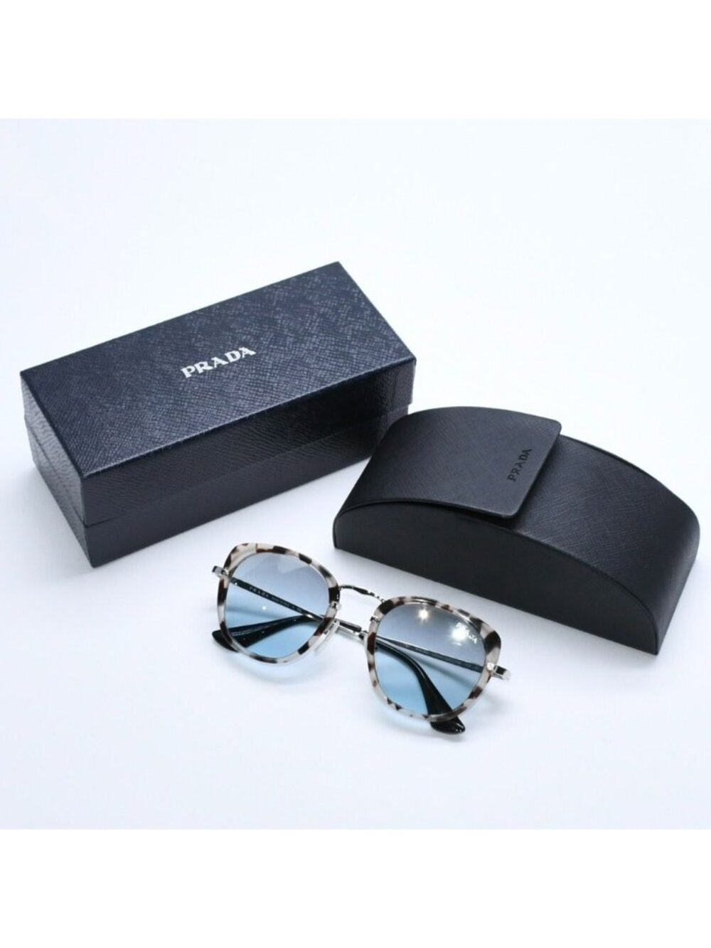 Prada Sunglasses Eyewear Tortoiseshell Color Brown Silver